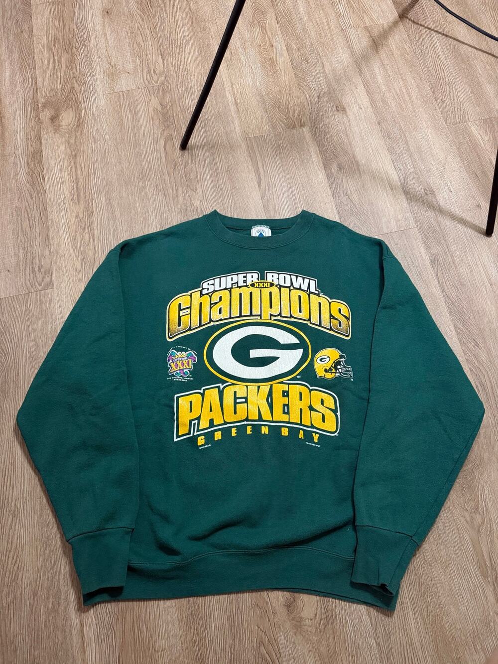 Vintage Green Bay Packers Super Bowl XXXI Champions Crewneck USA Made Large